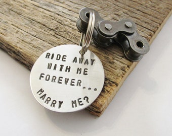 Wil je trouwen Me sleutelhanger verrassing voorstel vriendin unieke sleutelhanger motorfiets meest creatieve voorstel idee mannen Ride Away met Me Forever