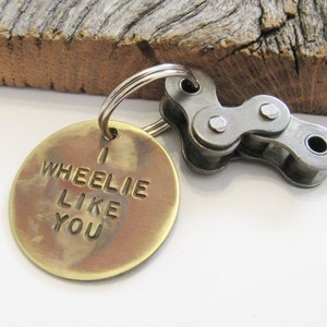 Biking Keychain for Boyfriend Bike Riding Keychain Girlfriend Christmas Gift Bicycling Keychain Teen Who Loves  Dirtbikes I Wheelie Like You