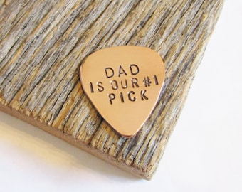 Father's Day Guitar Pick Gift for Grandpa Christmas Gift Dad from Daughter Dad Gift from Kids Stamped Guitar Pick Dad is our #1 Pick Stepdad