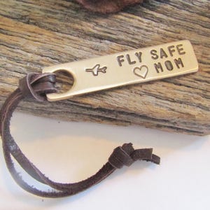 Fly Safe Keychain for Mom Christmas Gift Mom from Son Flight Gift Mother from Daughter Travel Gift for Her Personalized Luggage Bag Tag image 7