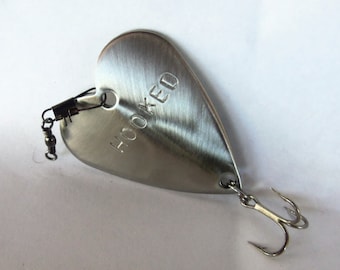 Fishing Unique Father's Day Gift Hooked Heart Fish Lure Anniversary Gift for Husband Wedding Birthday Wife Fisherman Fiance Groom for Him