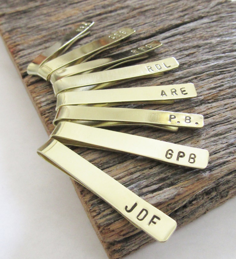 Personalized Tie Clips Groomsman Tie Bar Best Man Wedding Etsy