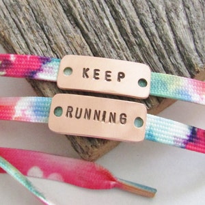 Personalized Shoe Tag Marathon Jewelry Half Marathon Shoe Clip Inspirational Shoe Lace Tag Motivational Quote Metal Running Shoe Tag I Run 4