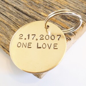 One Love Keychain for Girlfriend Personalized Him Bronze Jewelry Women ...