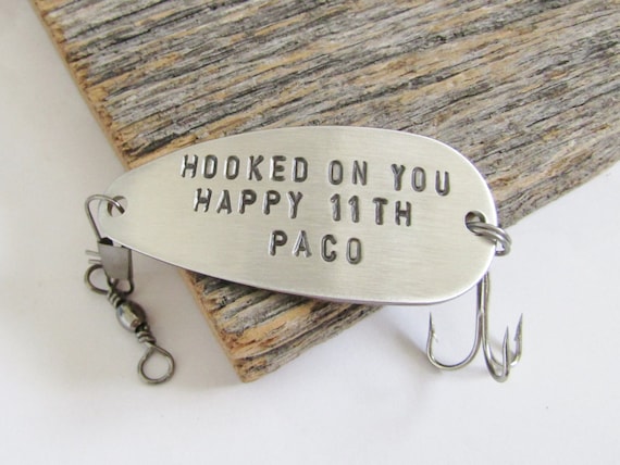 11th anniversary gift for husband fishing lure 11 year etsy