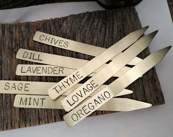Personalized Mother's Day Gift Gardening Gift Plant Name Stake Herb Marker Outdoor Garden Decor Chives Thyme Oregano Mint Sage Lavender Dill