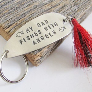 Fathers Day Gift for Son Fishing Lure Keychain Personalized Loss of a Father Memorial Gift Dad Keyring In Memory of Dad Fathers Day Fishing zdjęcie 5