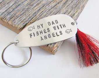 Fathers Day Gift for Son Fishing Lure Keychain Personalized Loss of a Father Memorial Gift Dad Keyring In Memory of Dad Fathers Day Fishing