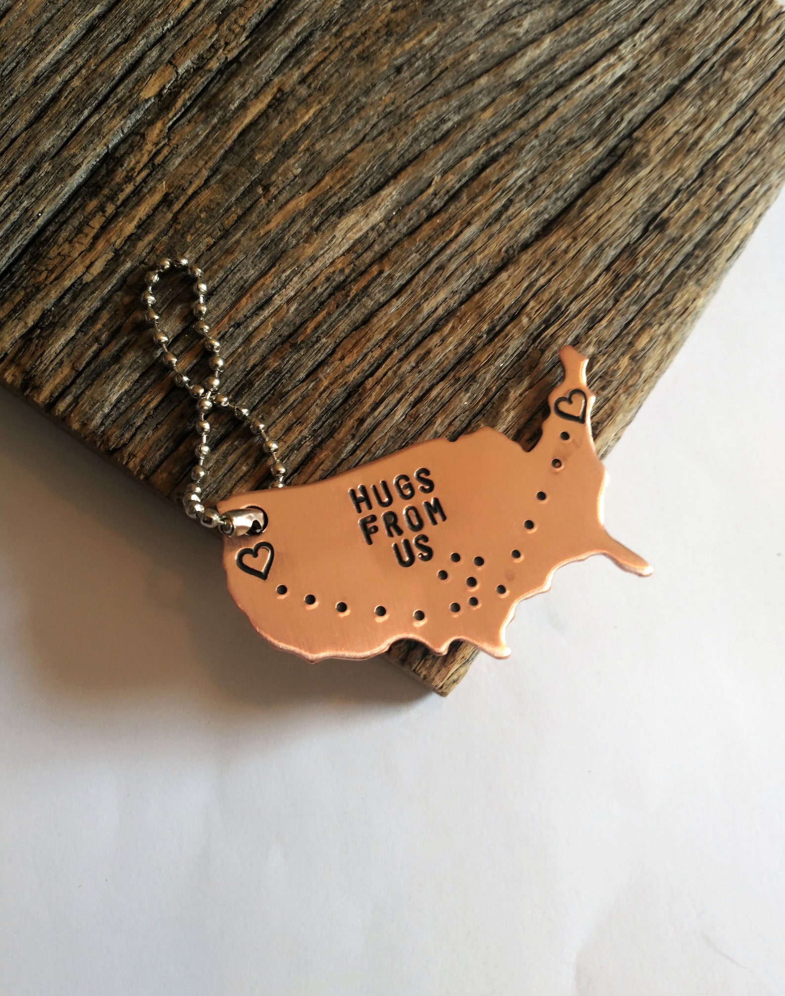 Hugs From Us Keychain Long Distance Parents Keyring Gift From - Etsy