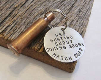 Hunting Baby Country Gender Reveal Hunting Baby Shower Pregnancy Announcement Reveal to Grandpa New Hunting Buddy Keychain for Dad Gift Men