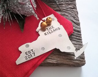 New York State Christmas Ornament Housewarming Gift Custom Our 1st Christmas Ornament Marriage Ornament NY Ornament I Heart New York City