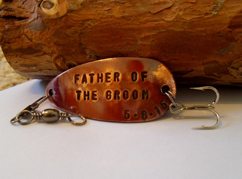 Father of the Groom Fishing Lure Personalized Fathers Gifts for Dad of the Bride Stepfather Stepdad Wedding Gift Father in Law Bride Groom image 2