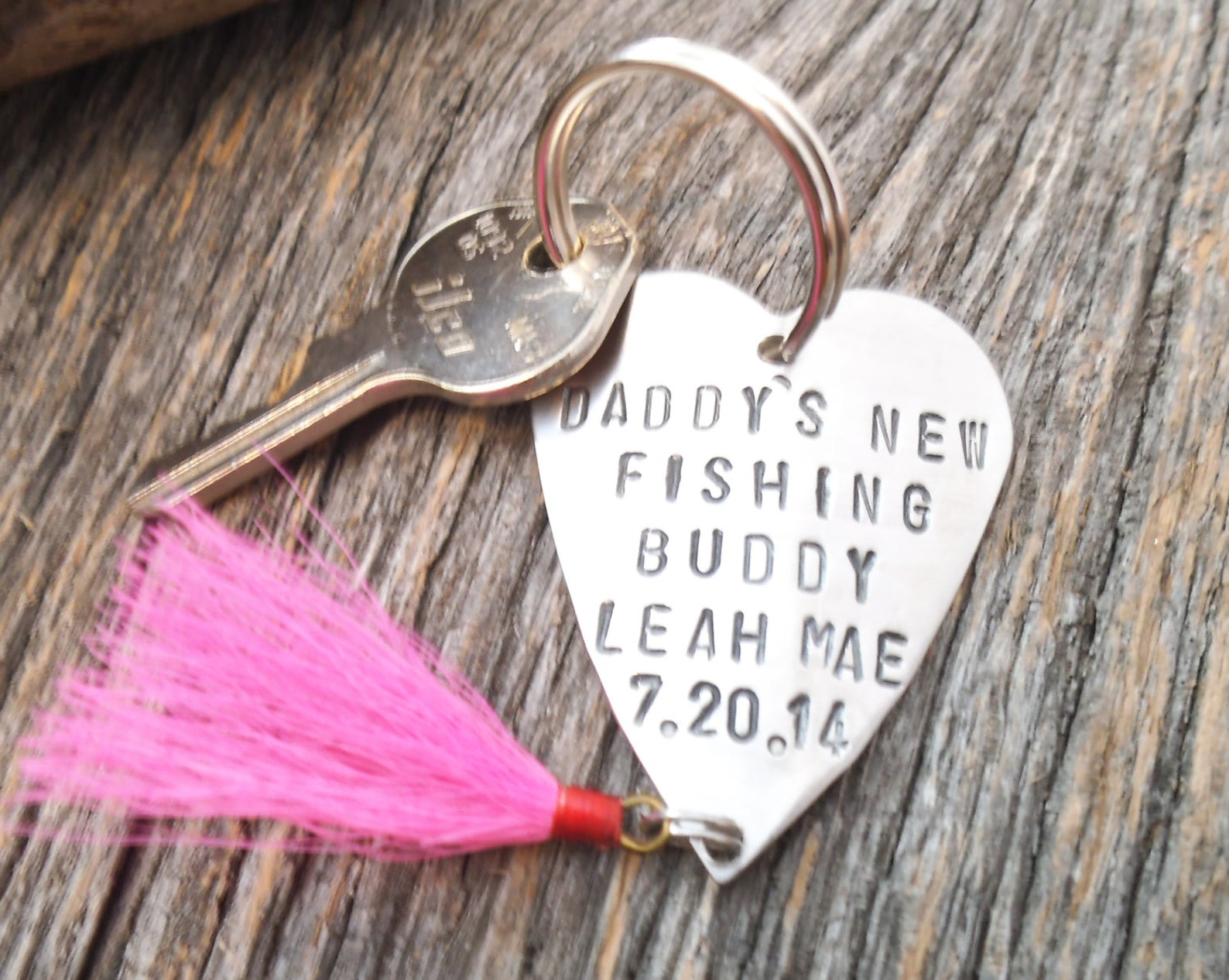 Personalized Fishing Lure Keychain for New Dad Gift for Daddy Etsy