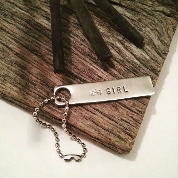 CHENVA Jeep Keychain Jeep Girl Gift Stainless Steel Dog Tag Keyring Jeep Wrangler Accessories Gift for Jeep Lover