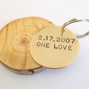 One Love Keychain for Girlfriend Personalized Him Bronze Jewelry Women ...