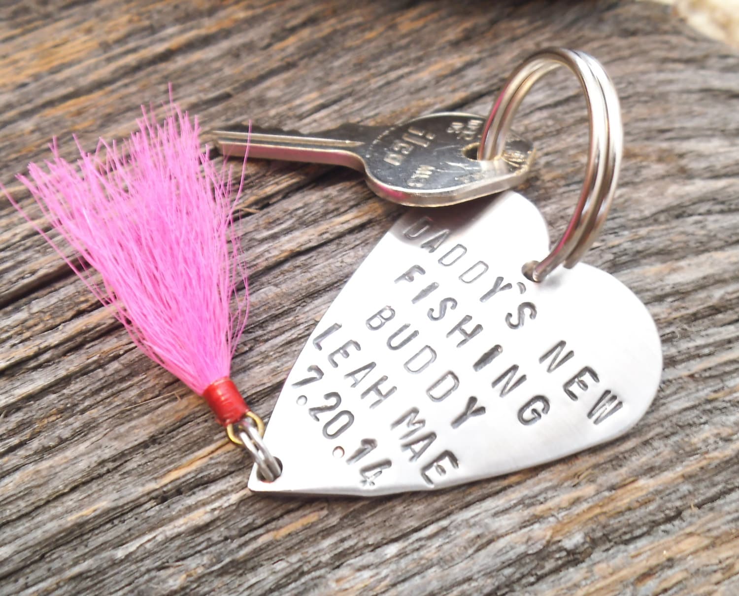 Personalized Fishing Lure Keychain for New Dad Gift for Daddy Etsy