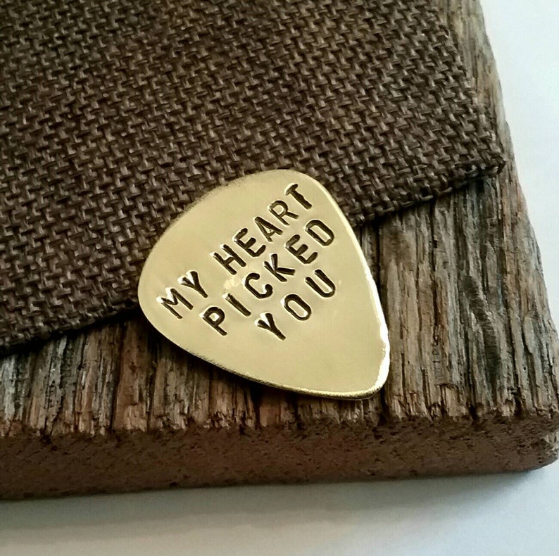 Wedding Guitar Pick Wedding Day Gift for Husband My Heart Picked You Long Distance Love Gift for Boyfriend Military Gift Personalized Man image 2