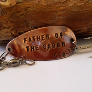 Father of the Groom Fishing Lure Personalized Fathers Gifts for Dad of the Bride Stepfather Stepdad Wedding Gift Father in Law Bride Groom image 1