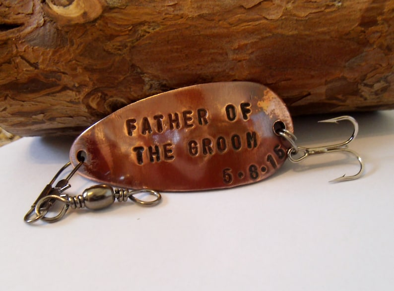 Father of the Groom Fishing Lure Personalized Fathers Gifts for Dad of the Bride Stepfather Stepdad Wedding Gift Father in Law Bride Groom image 1