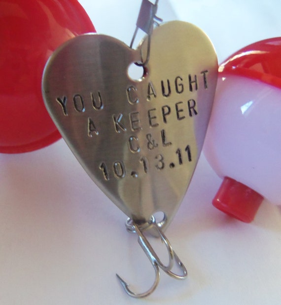 Anniversary Gift for Men Gift for Husband Fishing Custom Fishing Lure Engraved Birthday Beach Ocean Wedding Handstamp Heart Gift Girlfriend