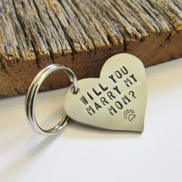 Will You Marry My Mom Pet Tag Personalized Dog Collar Valentine Puppy Proposal Use Pet to Propose Unique Engagement Idea Engraved Pet Stuff