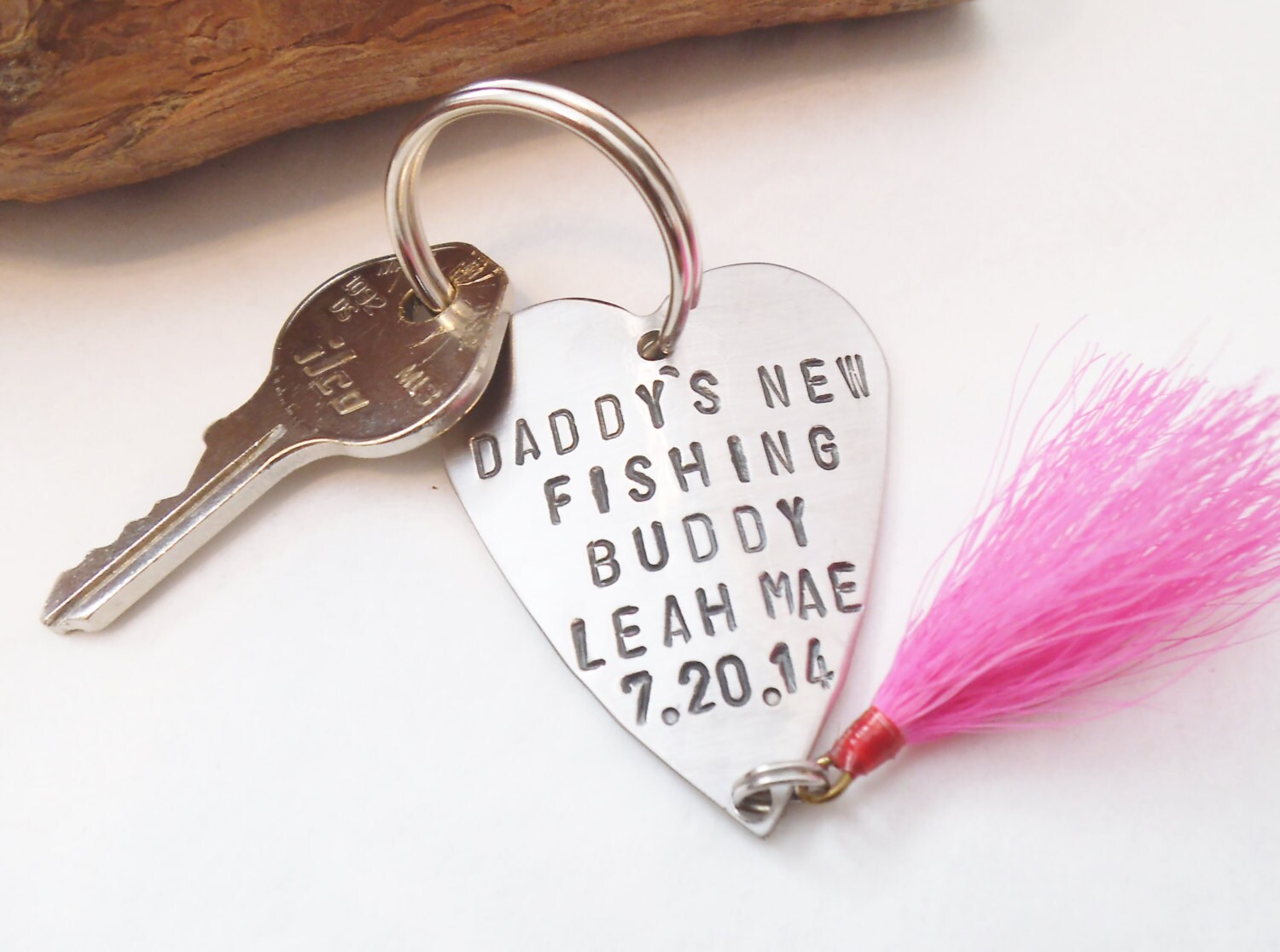 Personalized Fishing Lure Keychain for New Dad Gift for Daddy Etsy