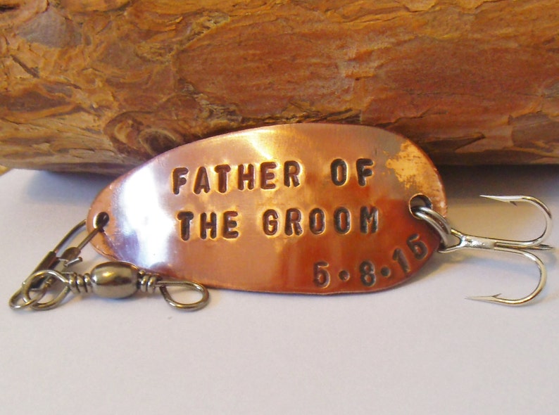 Father of the Groom Fishing Lure Personalized Fathers Gifts for Dad of the Bride Stepfather Stepdad Wedding Gift Father in Law Bride Groom image 3