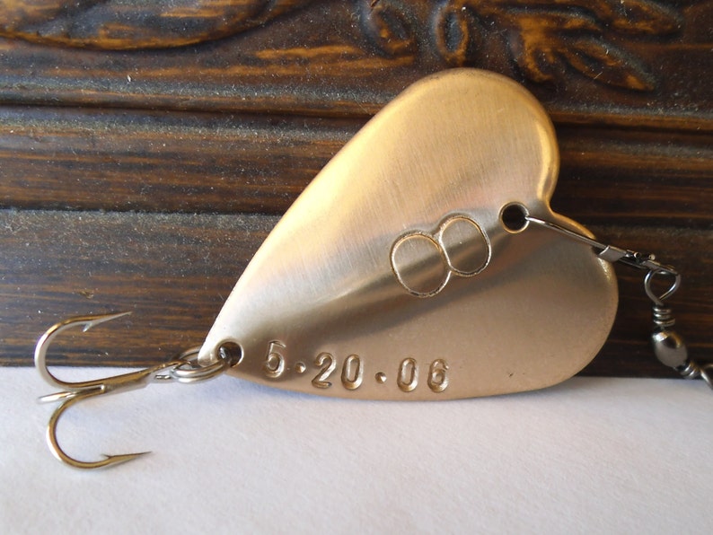 Eighth Bronze Anniversary Gift 8th Wedding Anniversary Gift for Him Husband or Wife Fishing Lure Fishing 50th Milestone Special Memorative image 1