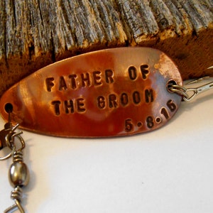 Father of the Groom Fishing Lure Personalized Fathers Gifts for Dad of the Bride Stepfather Stepdad Wedding Gift Father in Law Bride Groom image 4