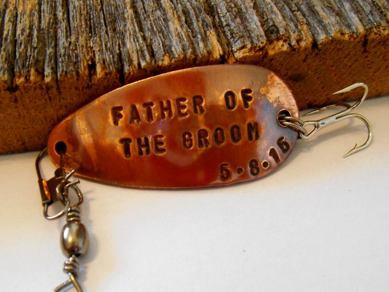 Father of the Groom Fishing Lure Personalized Fathers Gifts for Dad of the Bride Stepfather Stepdad Wedding Gift Father in Law Bride Groom image 4