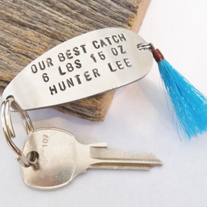 Dad Keychain New Dad Fathers Day Gift from Boy New Daddy Gift Dad Key Chain Father's Day Marine Dad Army Dad Naval Dad Fishing Lure Keychain image 4