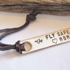 Fly Safe Keychain for Mom Christmas Gift Mom from Son Flight Gift Mother from Daughter Travel Gift for Her Personalized Luggage Bag Tag image 6