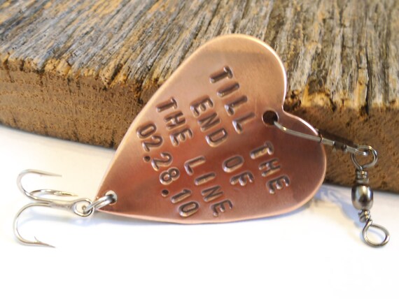 Personalized Anniversary Gift for Husband Handstamped Fishing Lure
