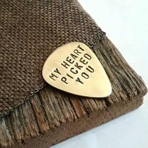 Wedding Guitar Pick Wedding Day Gift for Husband My Heart Picked You Long Distance Love Gift for Boyfriend Military Gift Personalized Man image 1