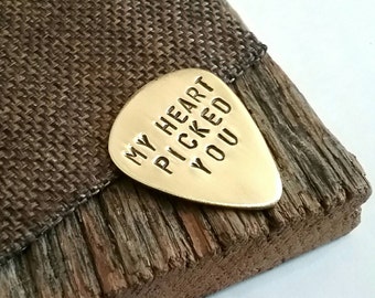 Wedding Guitar Pick Wedding Day Gift for Husband My Heart Picked You Long Distance Love Gift for Boyfriend Military Gift Personalized Man