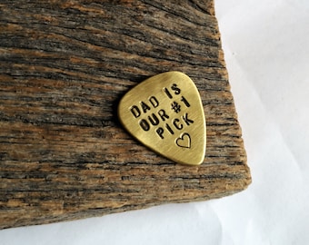 Dad Guitar Pick - Personalized Father's Day Gift - Guitar Daddy - Guitar Present to Husband - Stamped Guitar Pic - Valentine's Day Pick Men