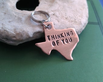 Thinking of You Gift for Daughter Going to College Gift for Son Going away to School Texas Keychain Texas State University Key Ring for Her