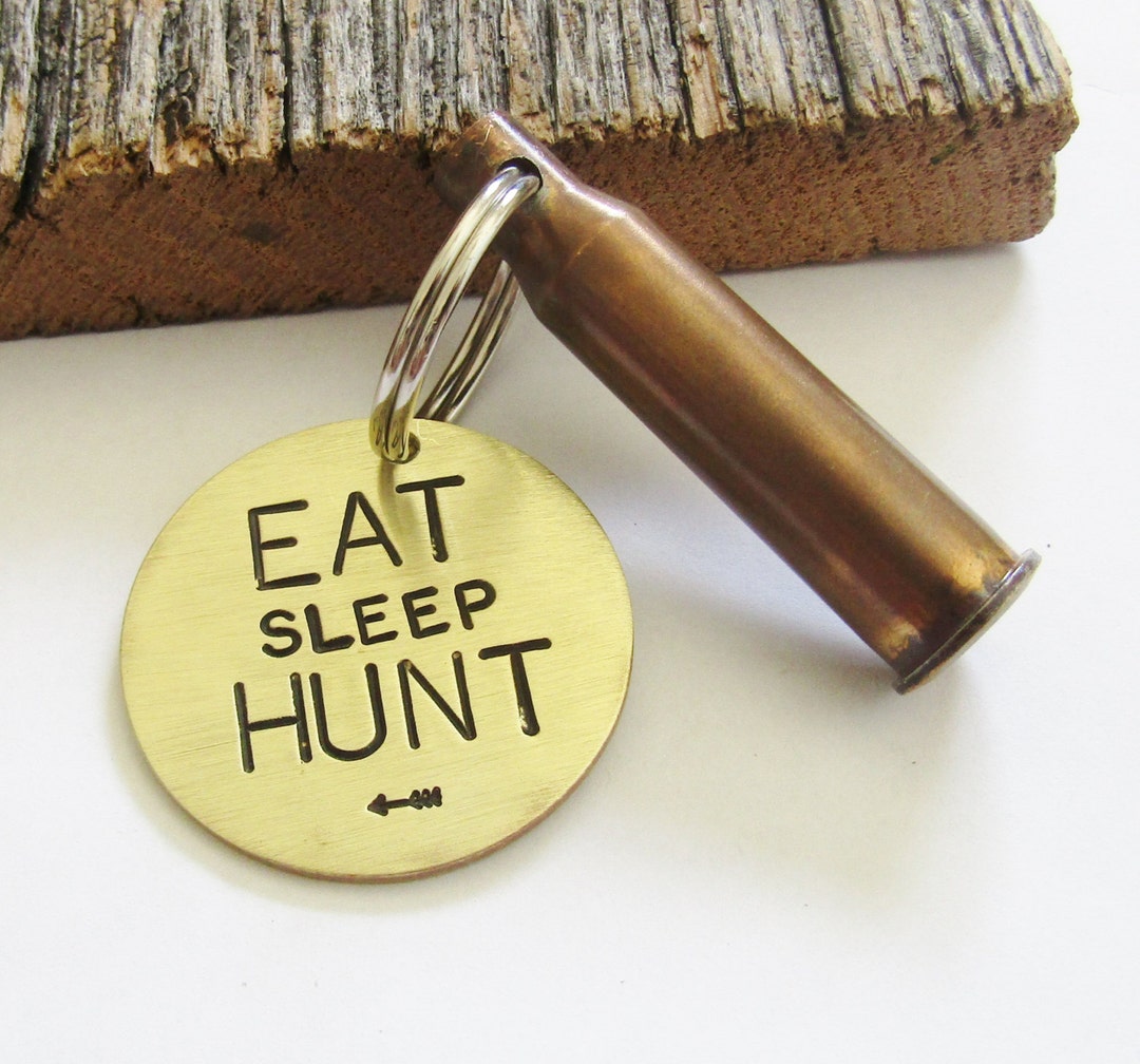 Hunting Keychain for Hunter Dad Husband Hunting Gift Christmas Eat Sleep Hunt With Arrow Gift