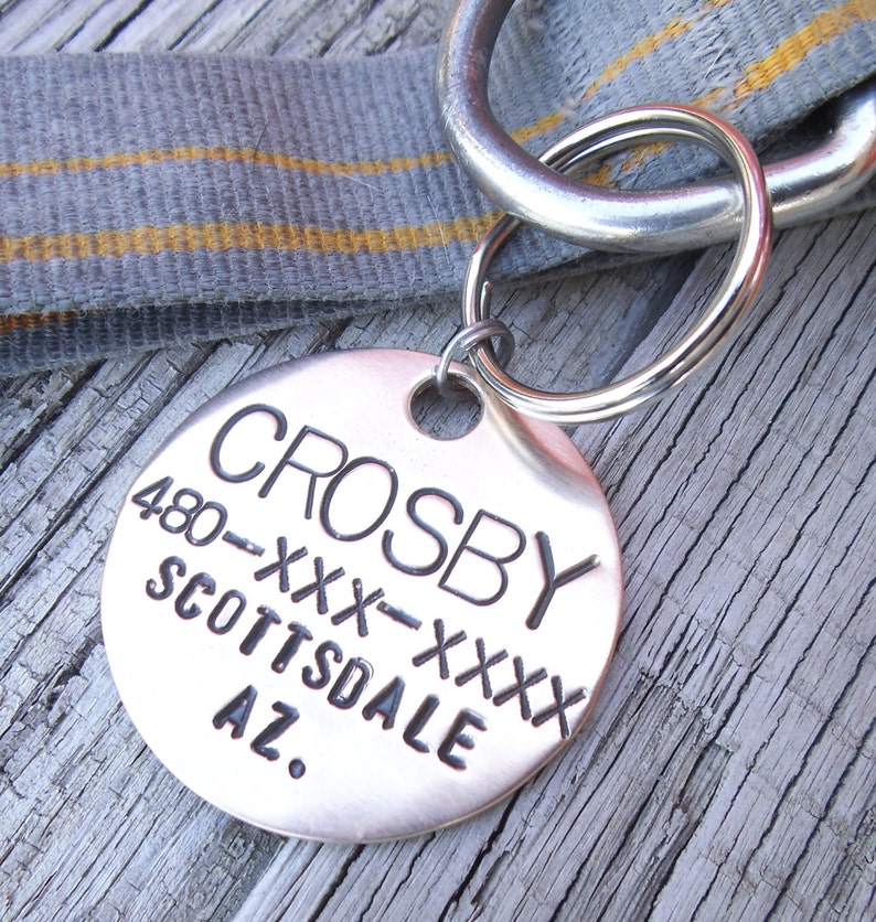 Dog Tag Pet Collar Tag Hand Stamped ID Dog Tag Personalized Etsy