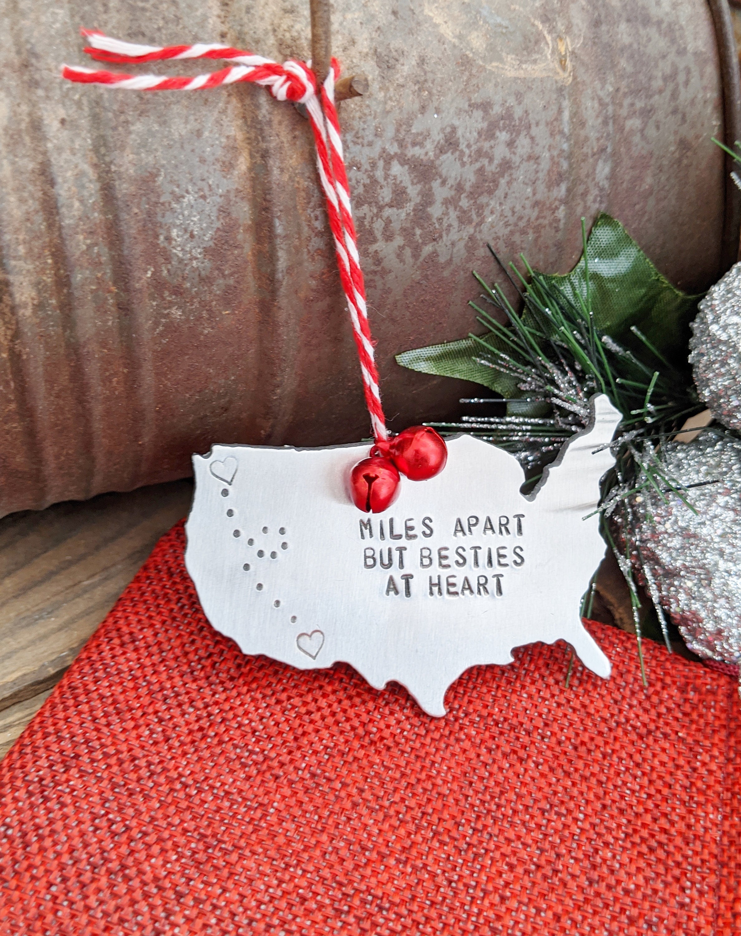 Download Personalized Miles Apart but Besties at Heart Ornament ...