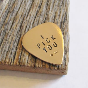 I Pick You Guitar Pick Him Guitar Pick Gift Personalized Guitar Pic Bronze Guitar Pick Silver Guitar Pick Brass Guitar Pick Copper Gift Men image 4