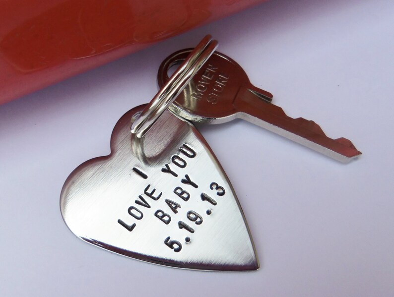 I Love You Baby Mens Keychain Boyfriend Key Chain Keyring for Etsy