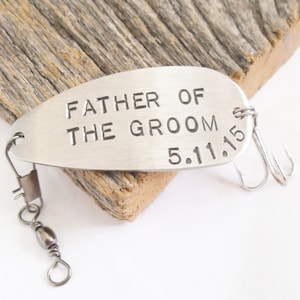 Father of the Groom Gifts for Groom's Dad of the Bride Gift to Daddy on Wedding Day Personalized Fishing Lure Gift Parents of the Groom Him image 1