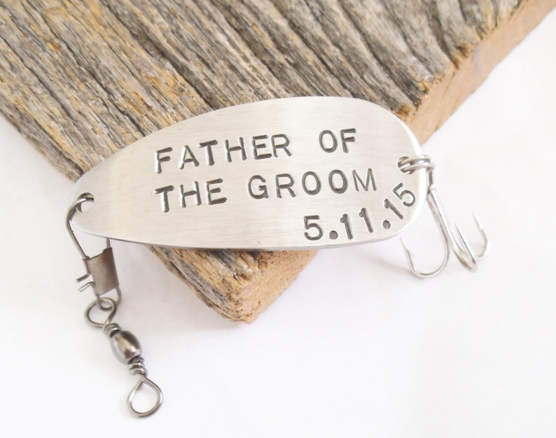 Father of the Groom Gifts for Groom's Dad of the Bride Gift to Daddy on Wedding Day Personalized Fishing Lure Gift Parents of the Groom Him image 1