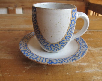 Teetasse Tasse Kaffeetasse mit Untertasse Set Steinzeug Keramik