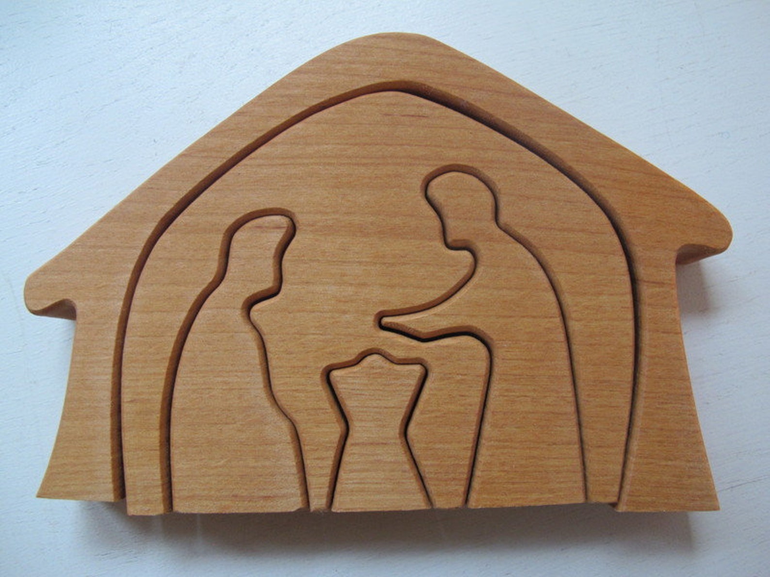 Krippe Holzkrippe Erle Ge lt Klein Wie Ein Puzzle Christmas Etsy de