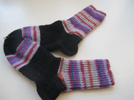 Bastel Kunstlerbedarf Socken Kindersocken Gestrickt Gestrickte Socken Handarbeit Versch Muster Gr24 25 Hakeln Stricken