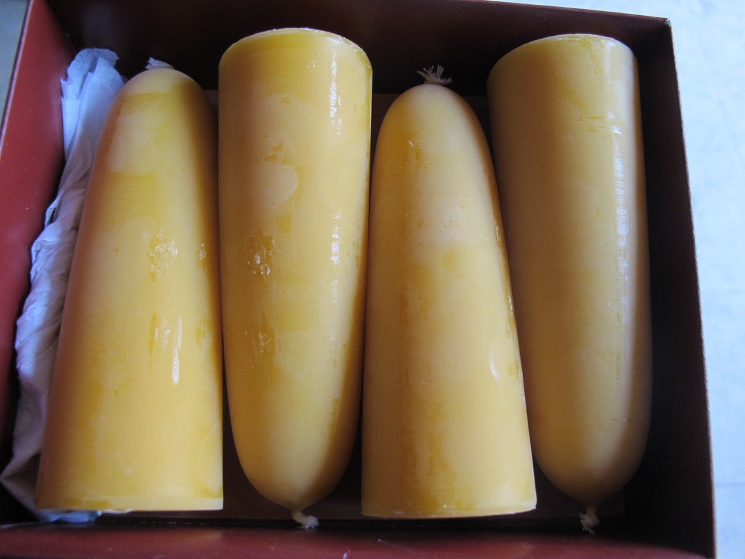 Candles 4 Pieces Made of Beeswax for Advent Wreath Hand Drawn Etsy