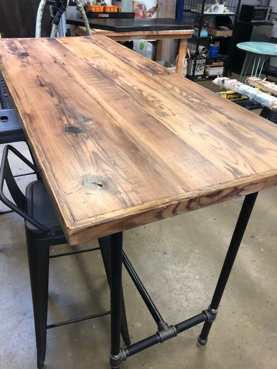 Reclaimed Wood Dining Table Custom Sizes Pipe Leg Base Uk Reclaimed Wood Dining Table Custom, Audrey Rustic Industrial Acacia Wood Dining Table With Metal Hairpin Legs