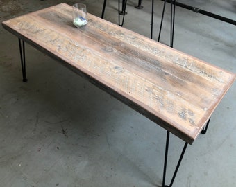 Driftwood white wash narrow coffee table